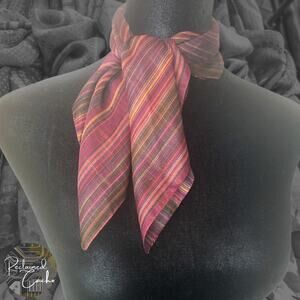 NY & CO Burgundy Striped Sheer Scarf